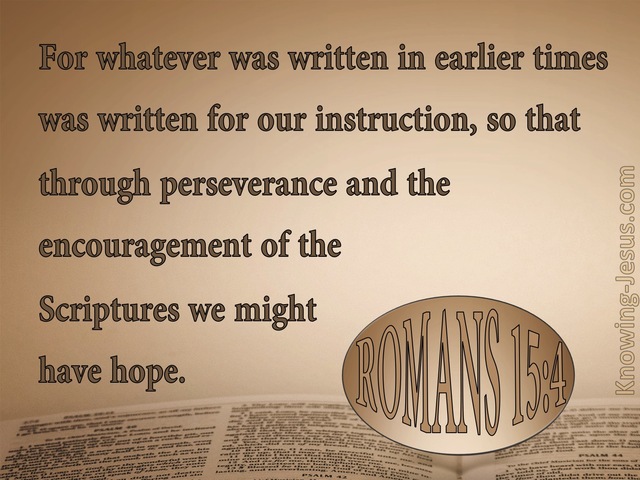 Romans 15:4 Scripture Was Written For Our Learning (beige)